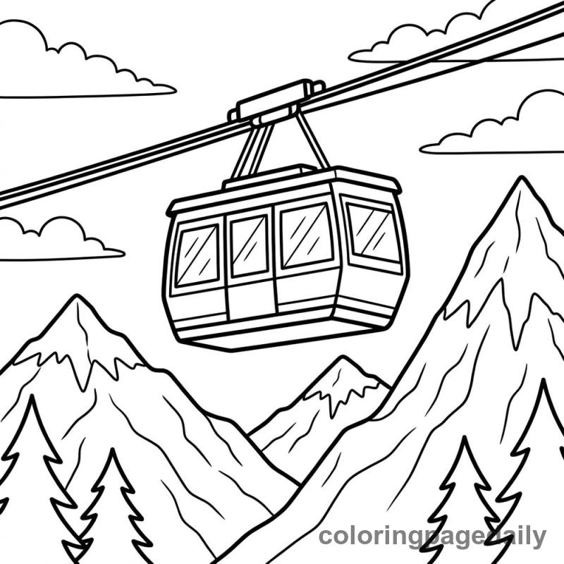 Mountain Cable Car - Colored reference example