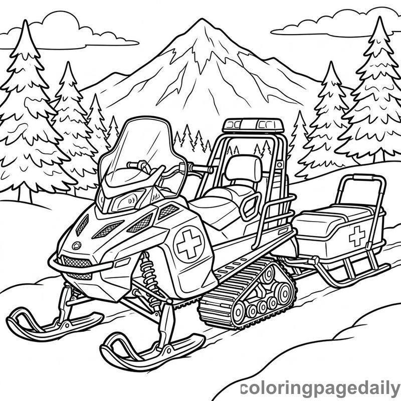 Mountain Rescue Snowmobile - Colored reference example