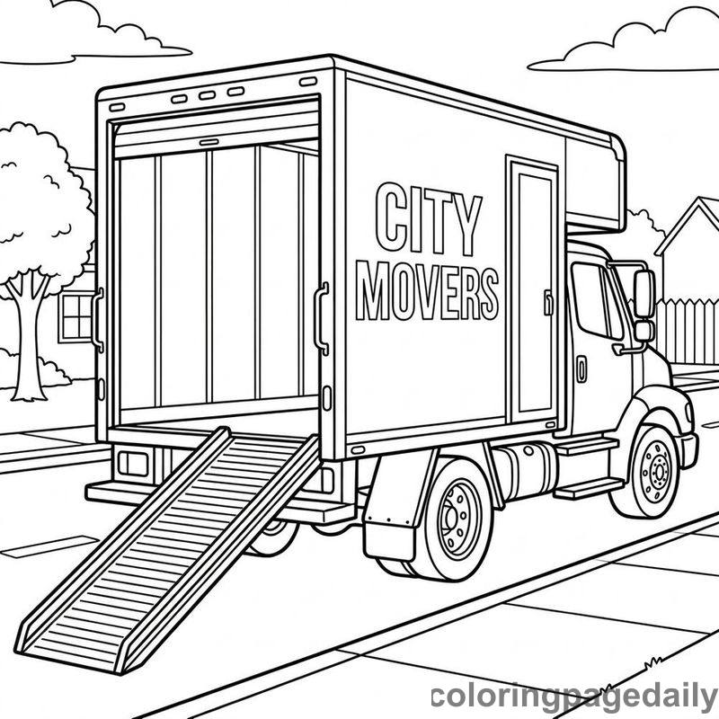 The Grand Moving Day Adventure with Max - story illustration coloring page