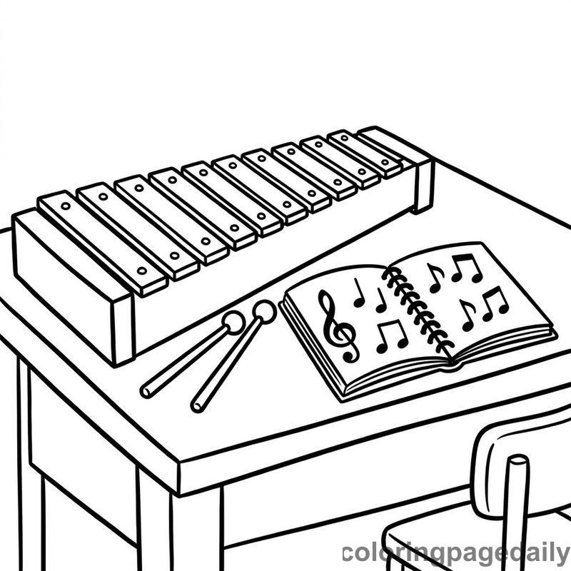 Music Class Xylophone Desk - Colored reference example