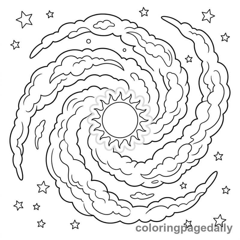 The Nebula Nursery - Daily printable coloring page in Space category