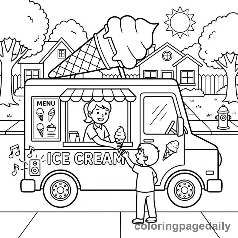 Neighborhood Ice Cream Truck - Colored reference example