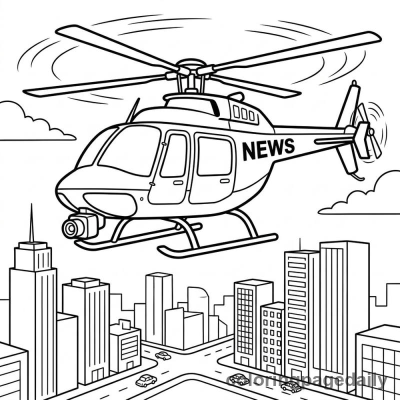 News Helicopter Flying - Colored reference example