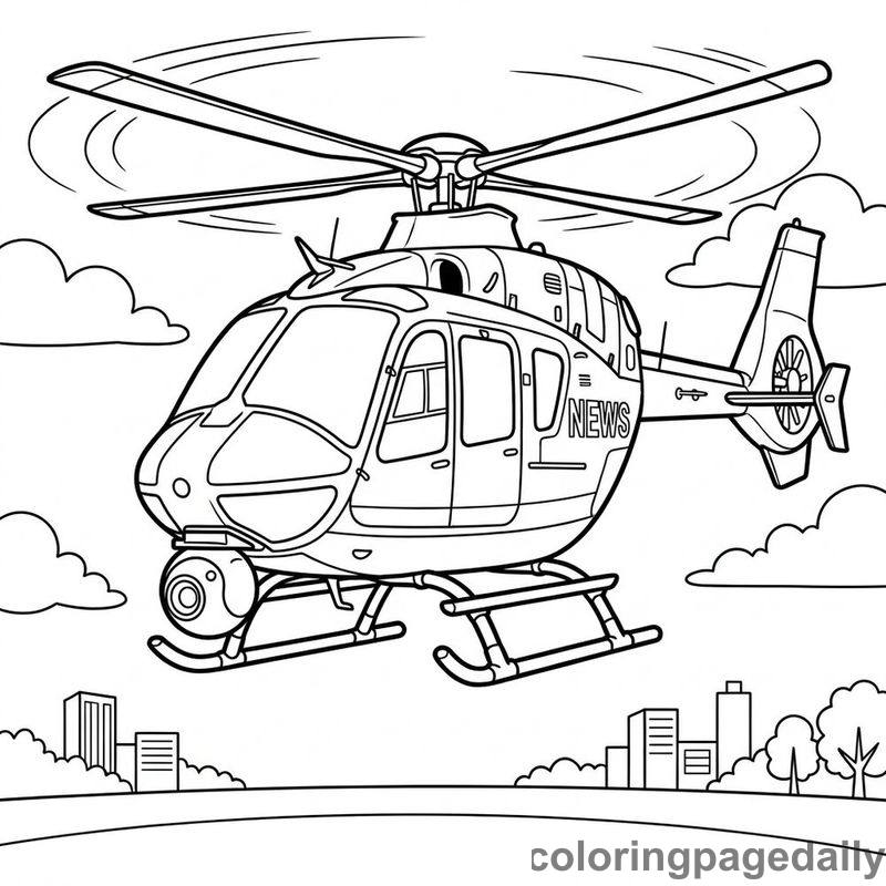 News Helicopter Hovering - Colored reference example
