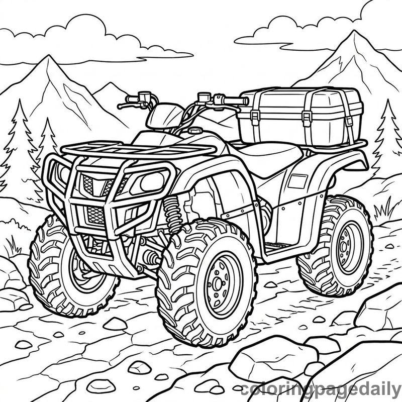 Off Road Quad Bike - Daily printable coloring page in Vehicle category