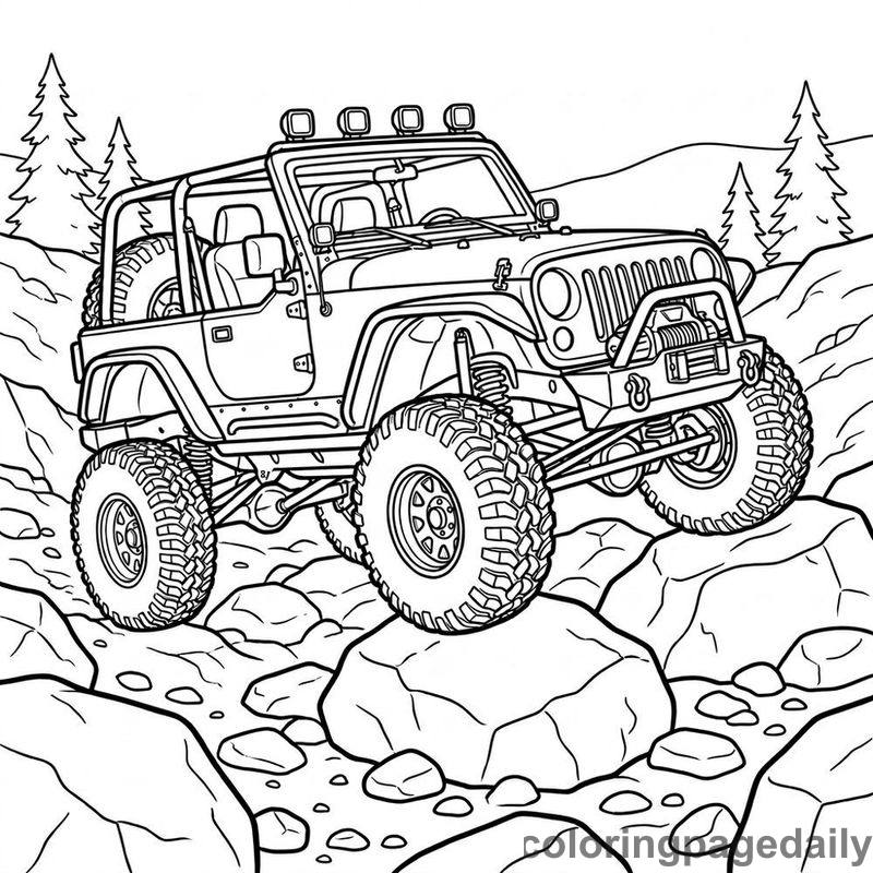 Off-Road Rock Crawler Jeep - Colored reference example
