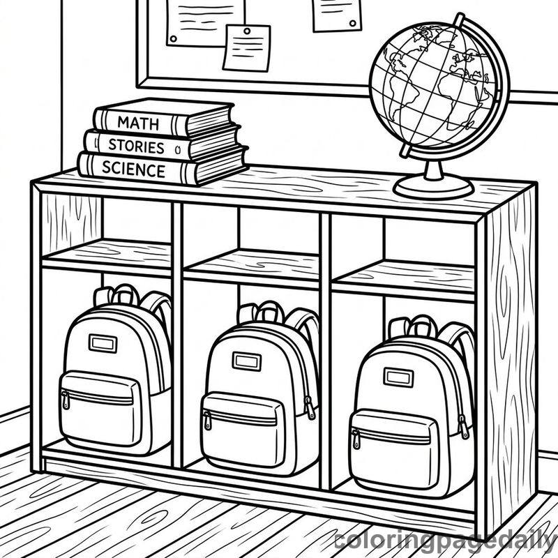Organized Classroom Cubby Shelf - Colored reference example