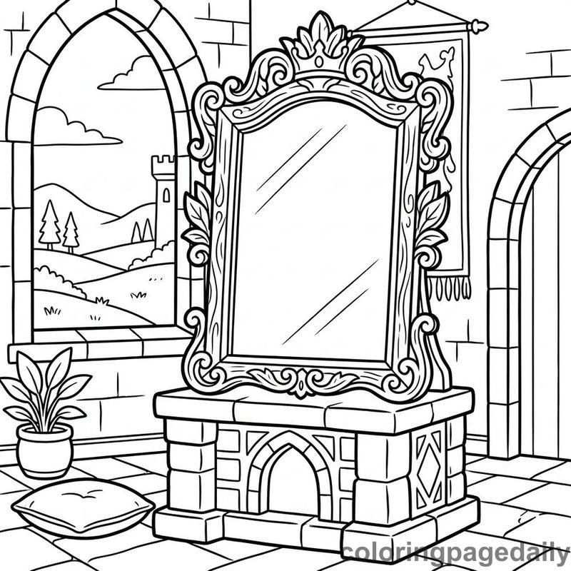 Ornate Castle Magic Mirror - Colored reference example