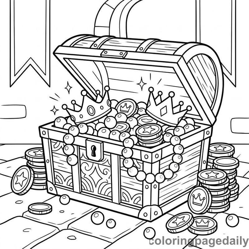 Overflowing Castle Treasure Chest - Colored reference example