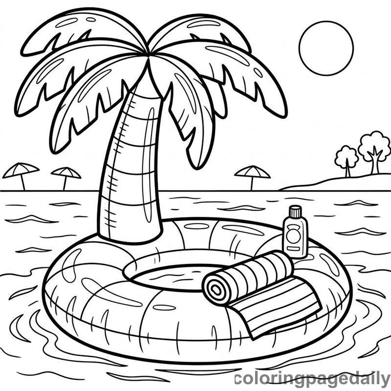 Palm Tree Pool Float - Colored reference example