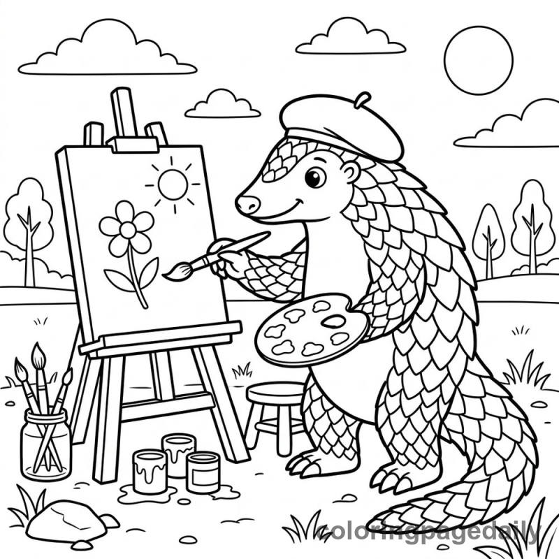 Pangolin Painting Artist - Colored reference example