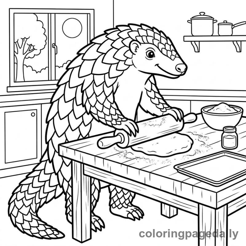 Pangolin Rolling Dough - Colored reference example