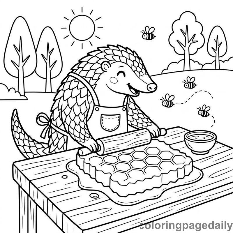 Pangolin Rolling Fresh Honeycomb - Colored reference example