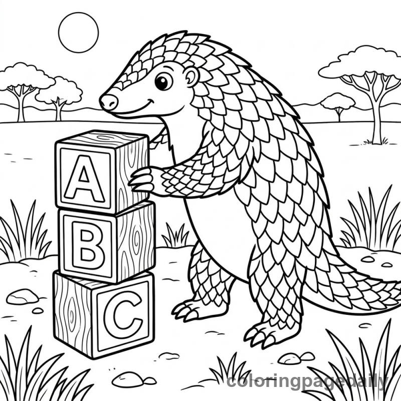 Pangolin Stacking Blocks - Colored reference example