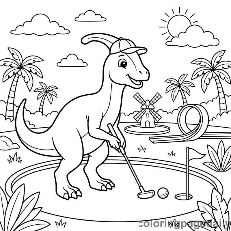 Parasaurolophus Mini Golf - Colored reference example