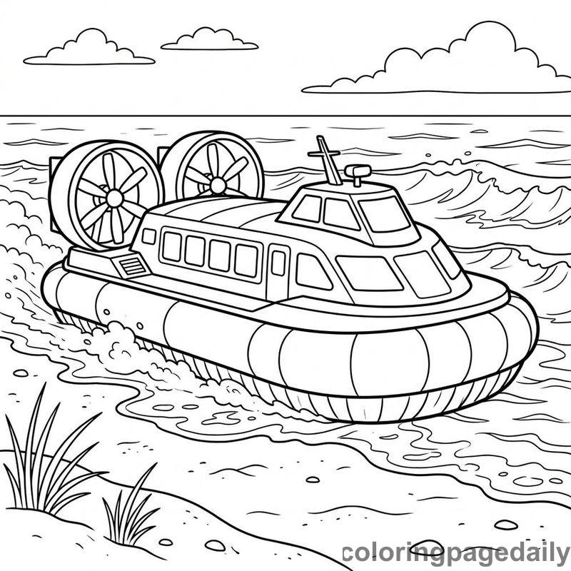 Passenger Hovercraft Beach Glide - Colored reference example
