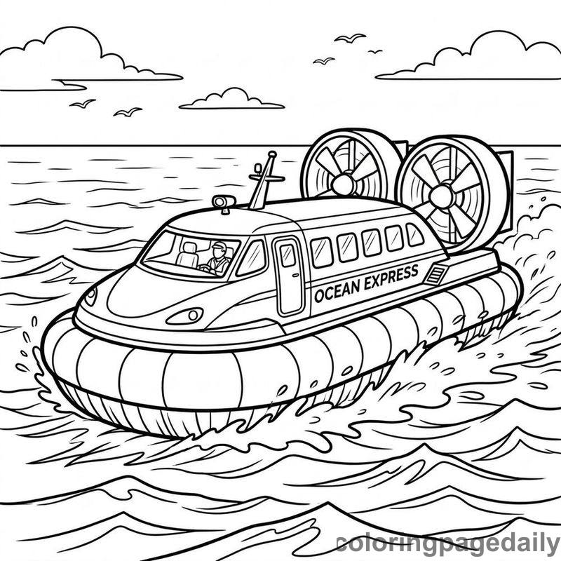 Passenger Hovercraft Gliding - Colored reference example