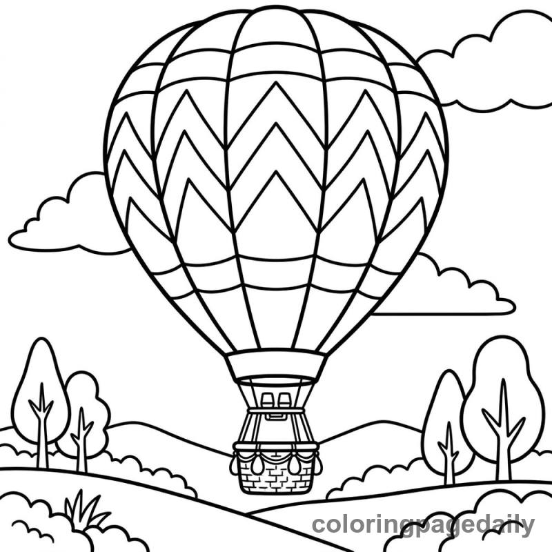 Patterned Hot Air Balloon - Colored reference example