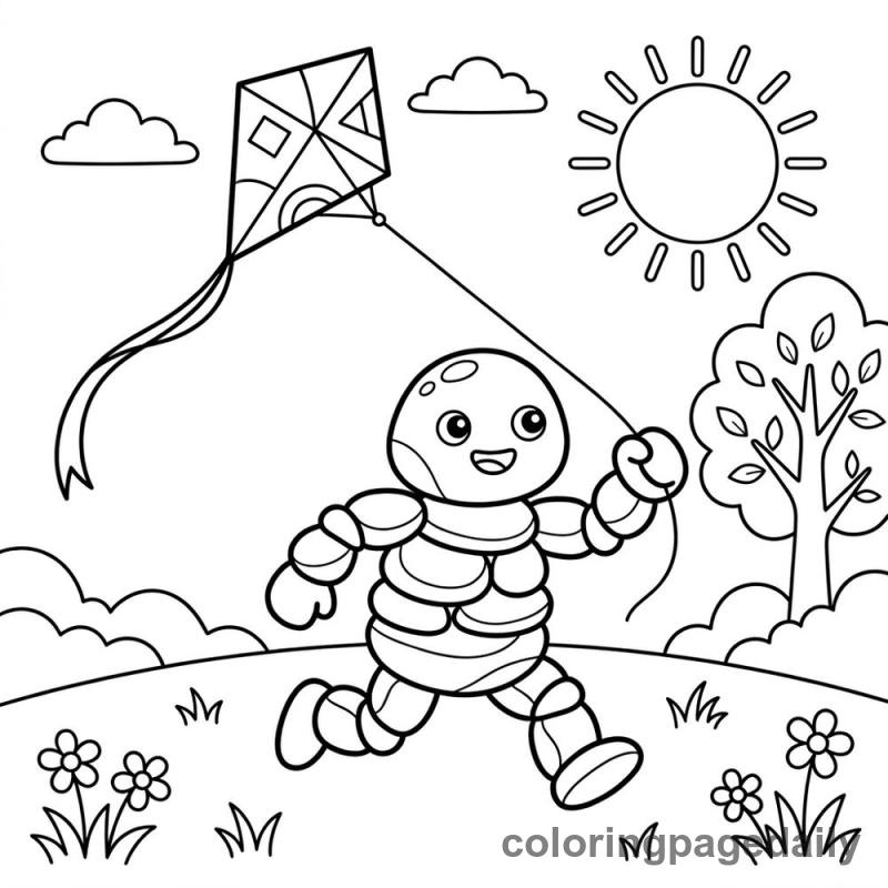 Pebble Golem Flying Kite - Colored reference example