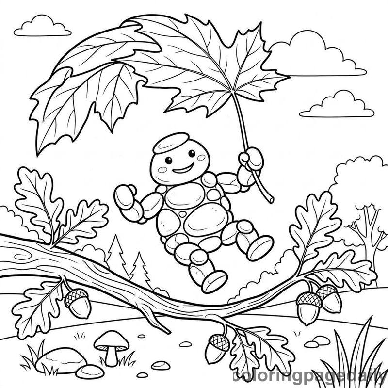 Pebble Golem Leaf Parachute - Colored reference example