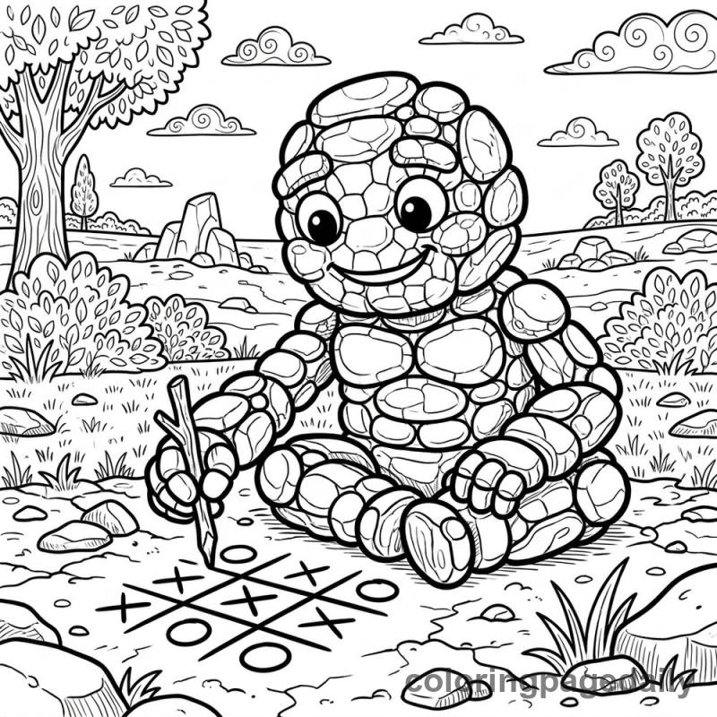 Pebble Golem Playing Game - Colored reference example