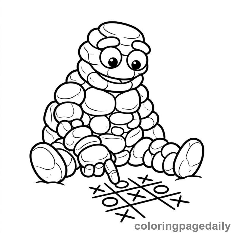 Pebble Golem Plays Tic-Tac-Toe - Colored reference example