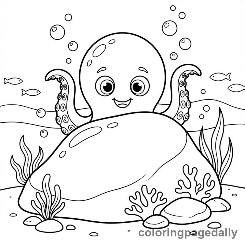 Barnaby’s Undersea Hide-and-Seek - story illustration coloring page
