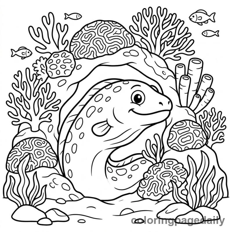 Peek-a-Boo Moray Eel - Colored reference example