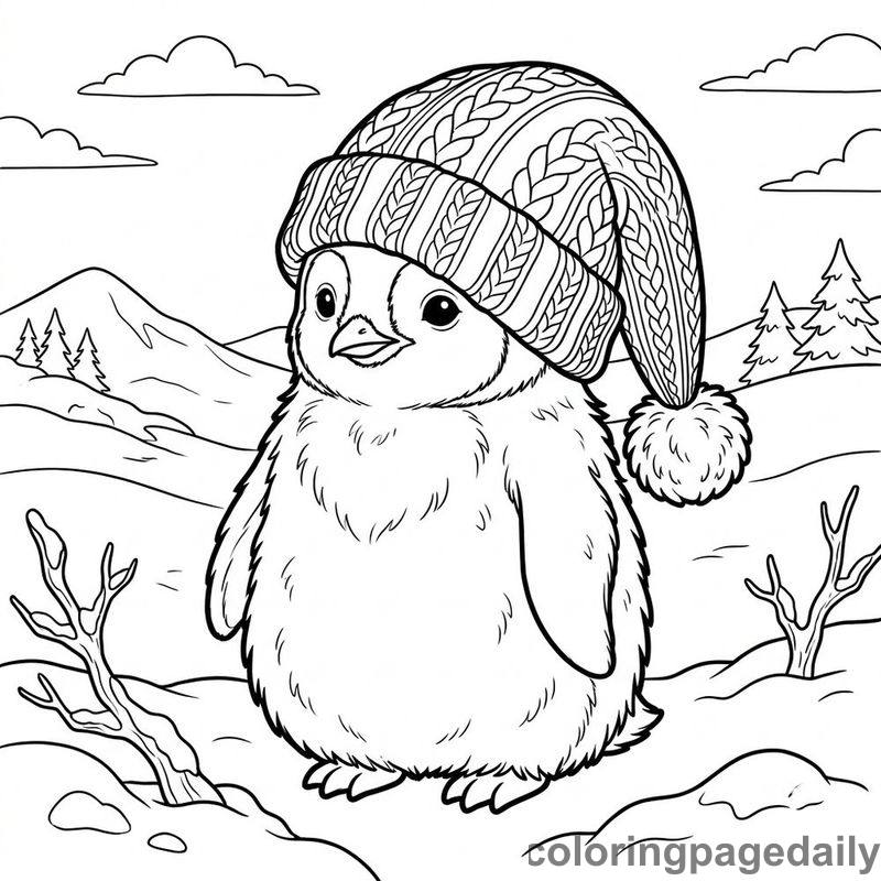 Penguin Chick Oversized Beanie - Colored reference example