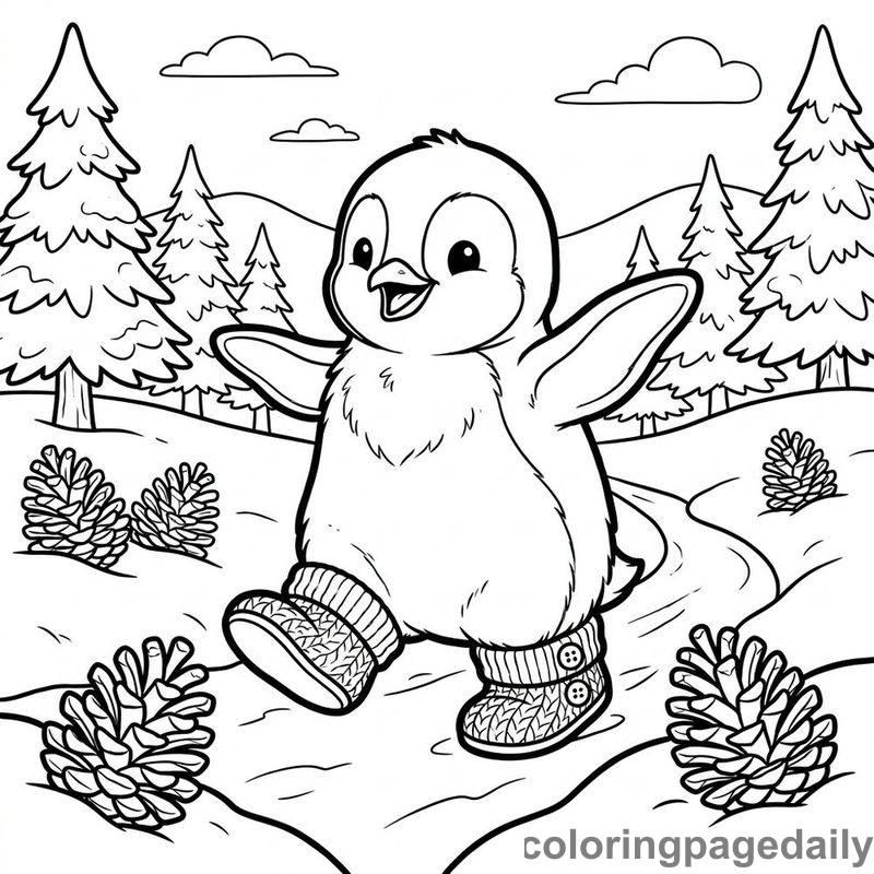 Penguin With Leg Warmers - Colored reference example