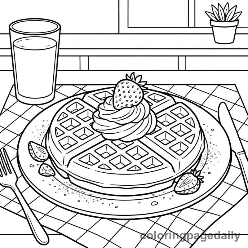 Perfect Belgian Waffle Treat - Colored reference example