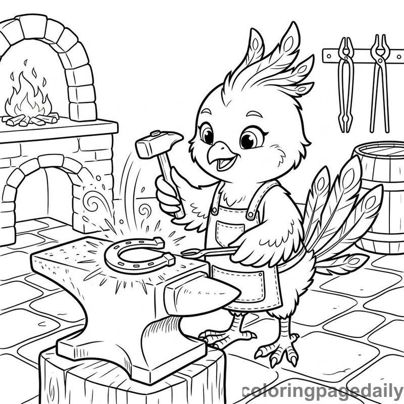 Phoenix Chick Blacksmith Anvil - Colored reference example