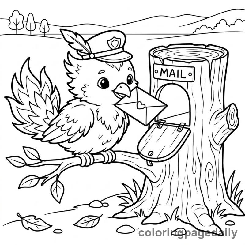 Pip’s Magical Special Delivery - story illustration coloring page