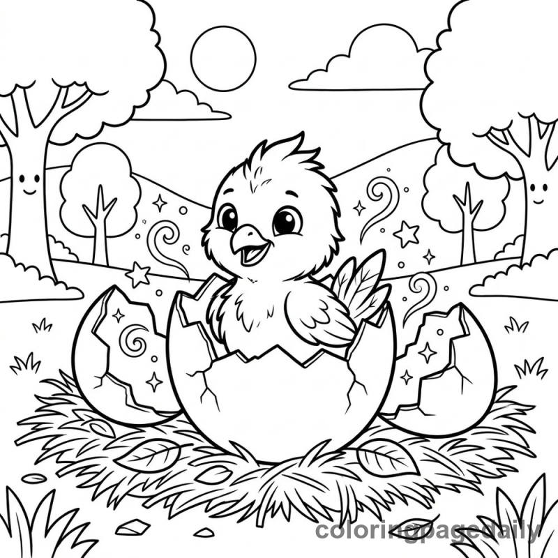 The Little Phoenix Hatchling - Colored reference example