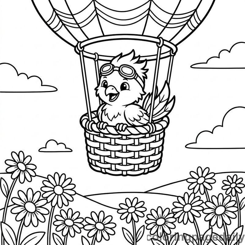 Phoenix Chick Hot Air Balloon - Colored reference example
