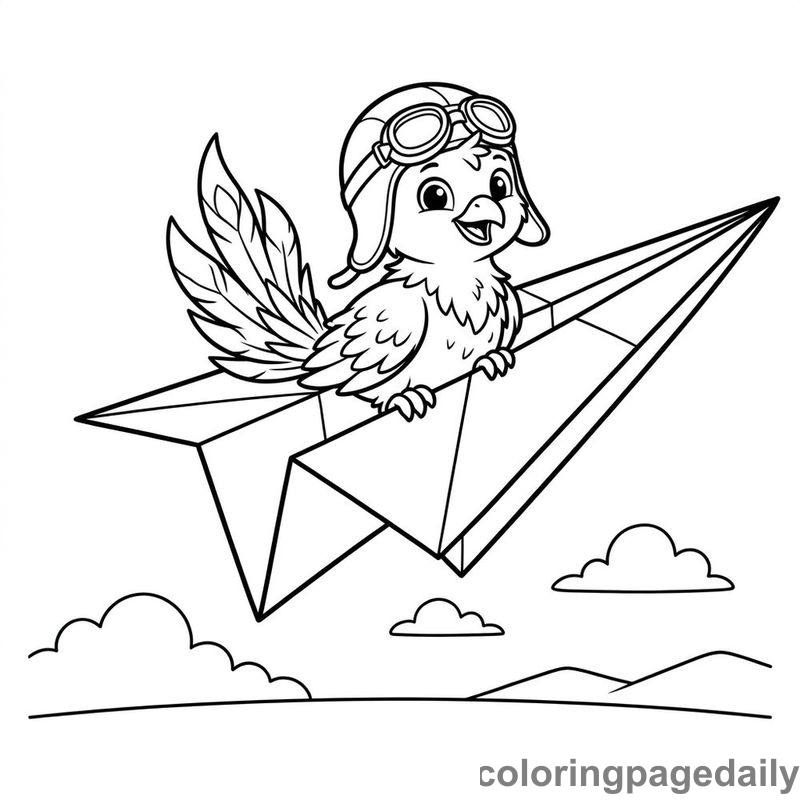 Phoenix Chick Paper Airplane - Colored reference example