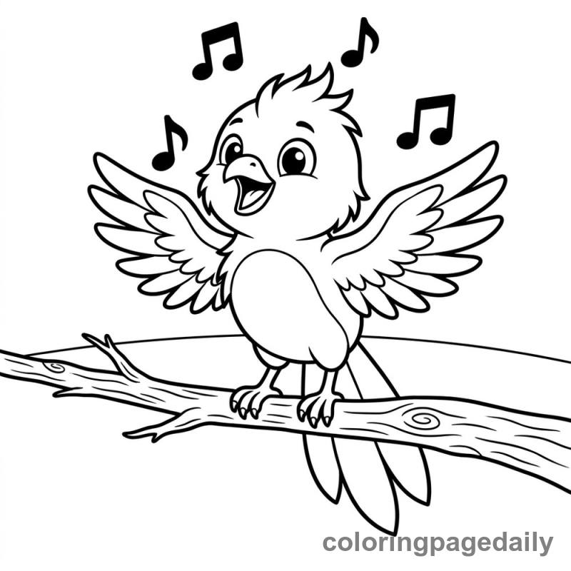 Phoenix Chick Singing Song - Colored reference example