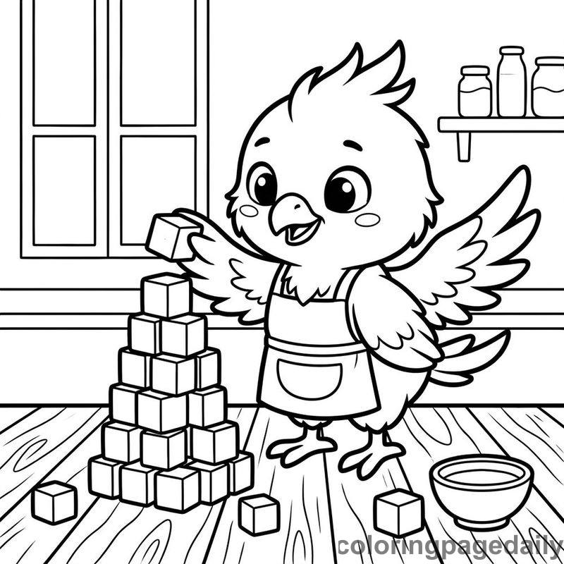 Phoenix Chick Stacking Sugar Cubes - Colored reference example