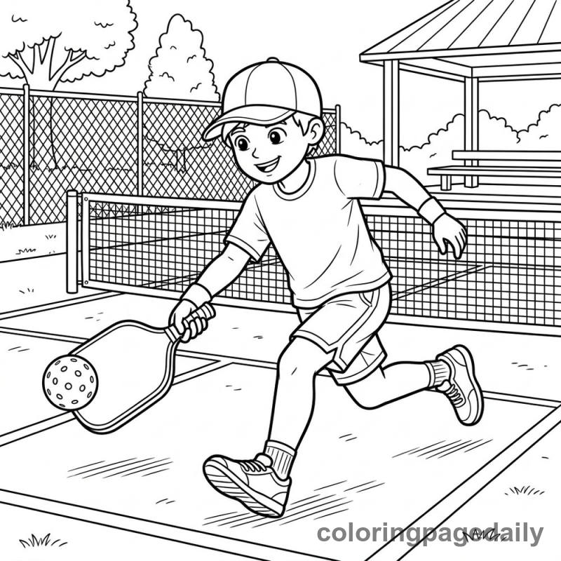 Pickleball Player Action - Colored reference example