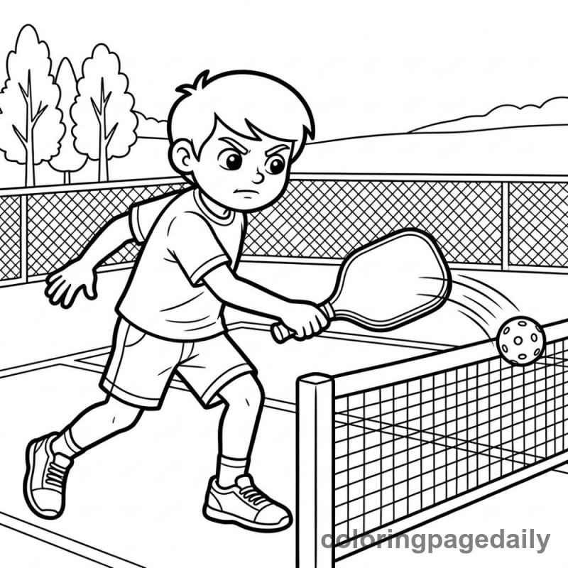 Pickleball Player Action - Colored reference example