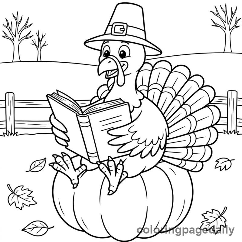 Pilgrim Turkey Reading - Colored reference example