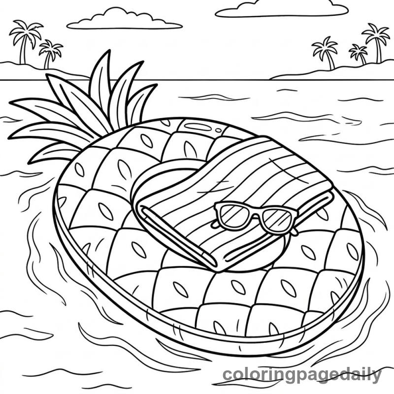 Pineapple Pool Float Relaxation - Colored reference example