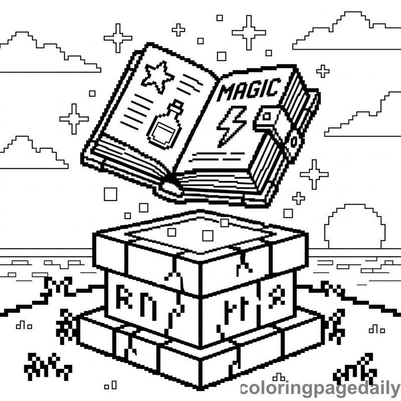 Pixelated Magic Spellbook - Colored reference example
