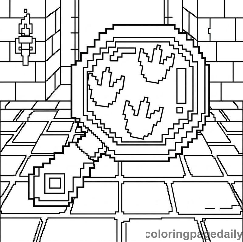 Pixelated Magnifying Glass Footprints - Colored reference example