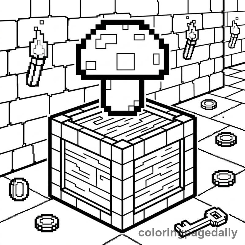 The Magical Power-Up of Pixel Valley - story illustration coloring page
