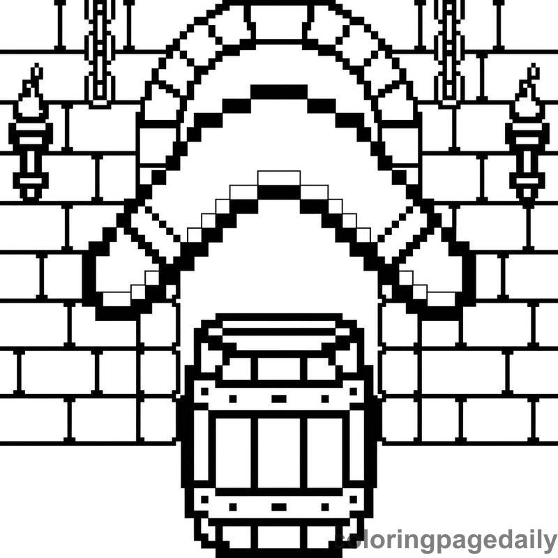 Pixelated Retro Boomerang Floating - Daily printable coloring page in Video Games and Pixel Art category