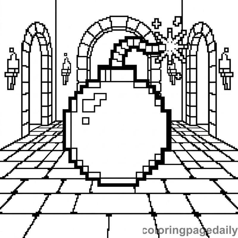 Pixelated Retro Game Bomb - Colored reference example