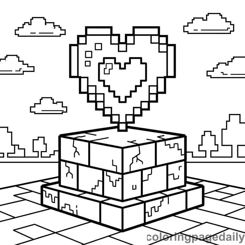 Pixelated Retro Heart Container - Colored reference example