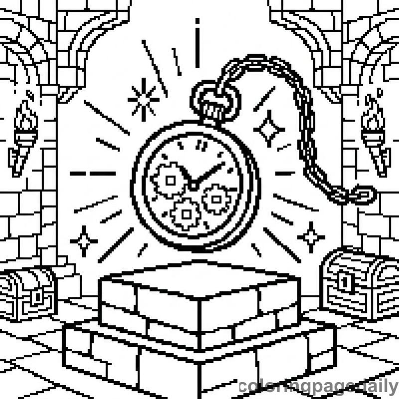 Pixelated Retro Pocket Watch - Colored reference example