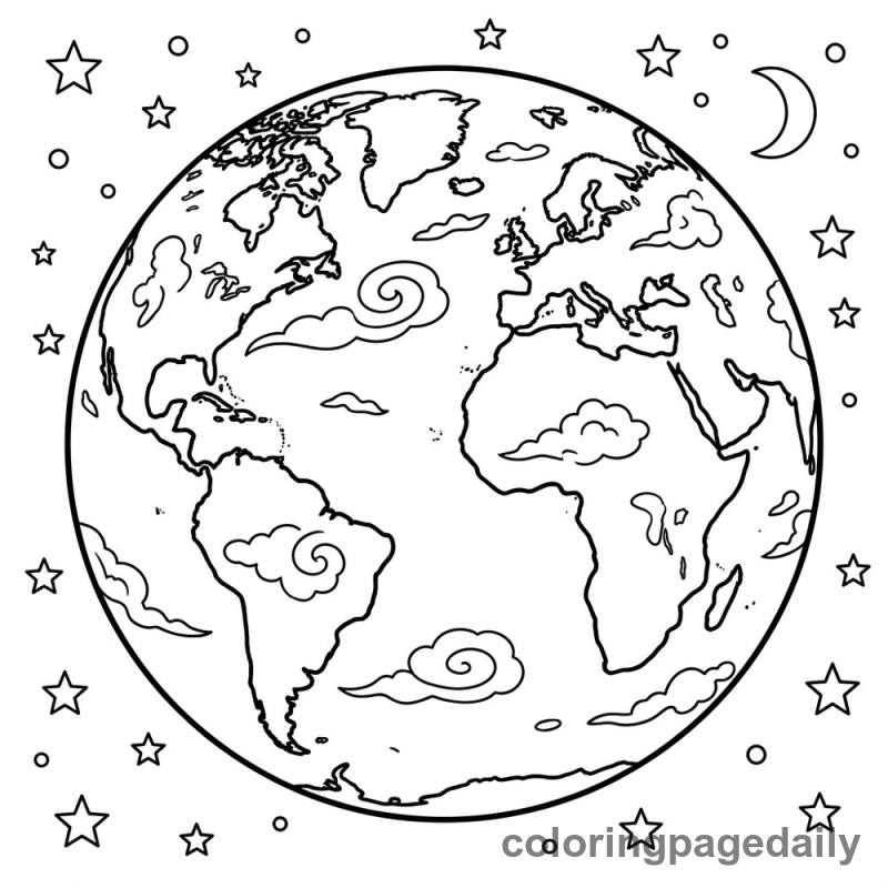 Planet Earth Floating - Colored reference example